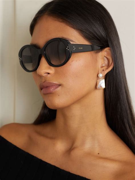 celine oversized round frame sunglasses|Celine eyewear rectangular sunglasses.